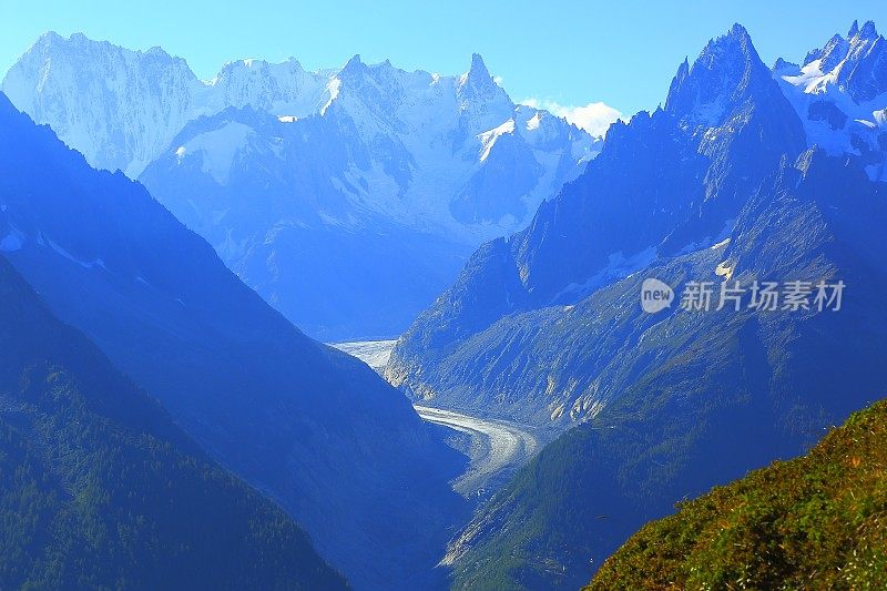 梅尔德格拉斯， 勃朗峰， 高山景观 - 夏蒙尼